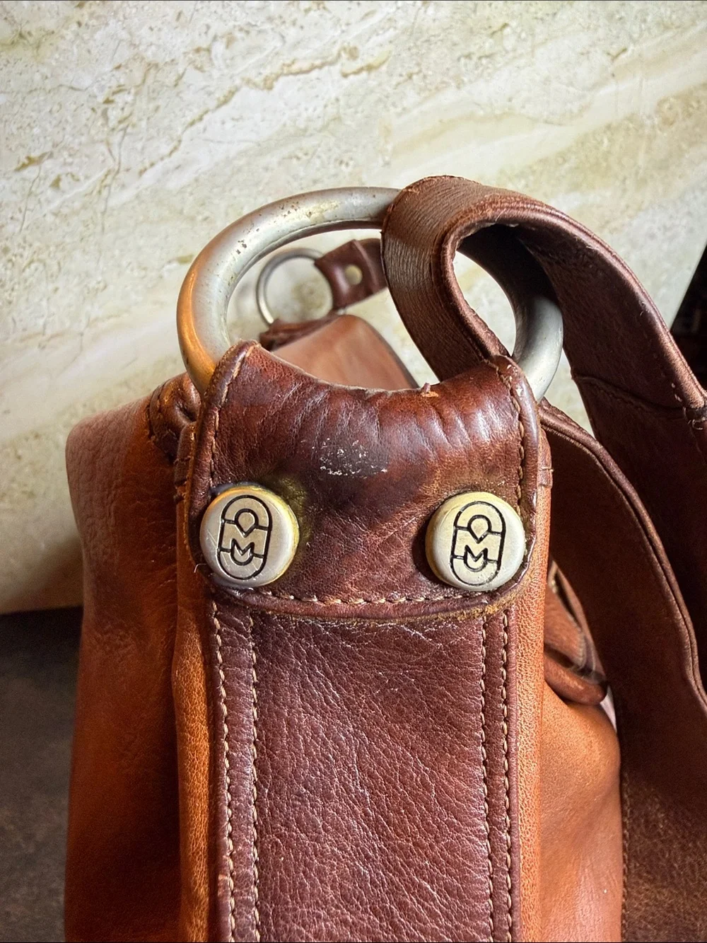 Marino Orlandi Vintage Italian Leather Messenger Shoulder Bag Brown Made Italy